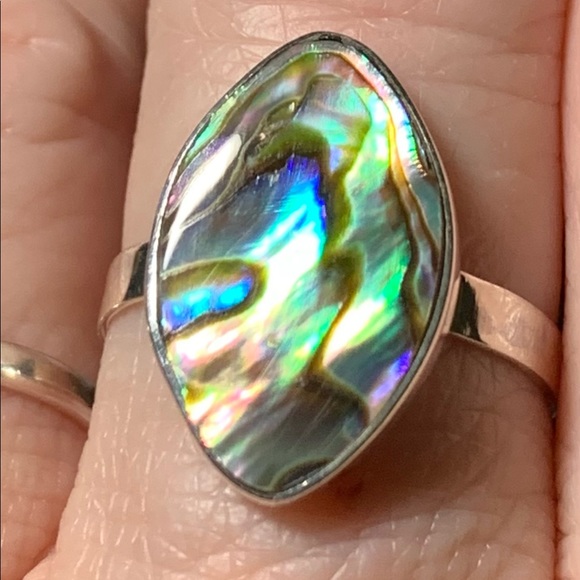 Abalone Shell Solitaire Ring - Picture 6 of 8